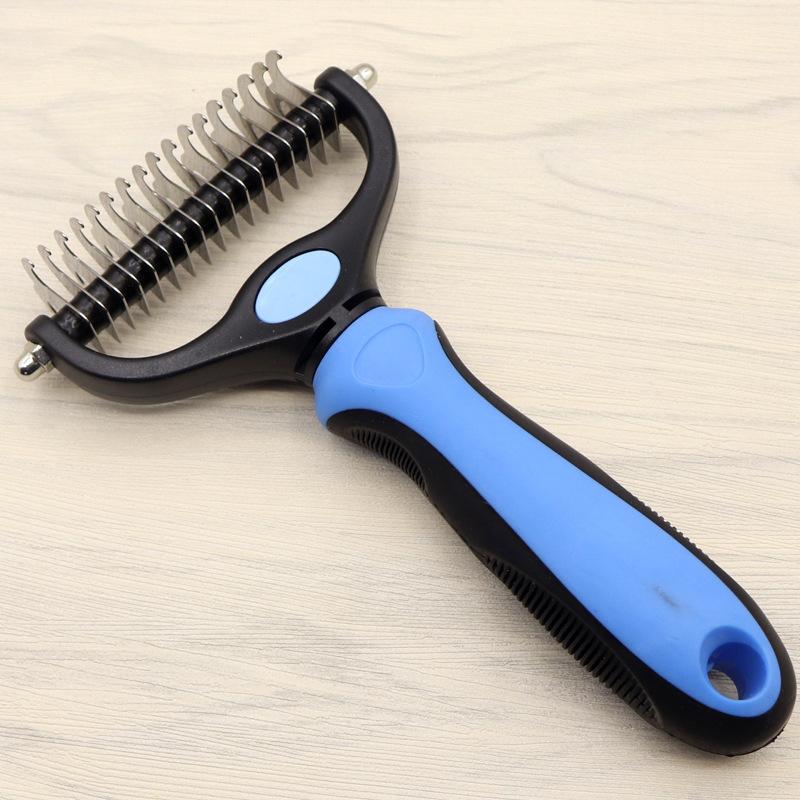 

Dog Grooming VZZ Pet Tool - 2 Sided Undercoat Rake For Cats Dogs Brush Safe Dematting Comb Easy Mats Tangles Removing