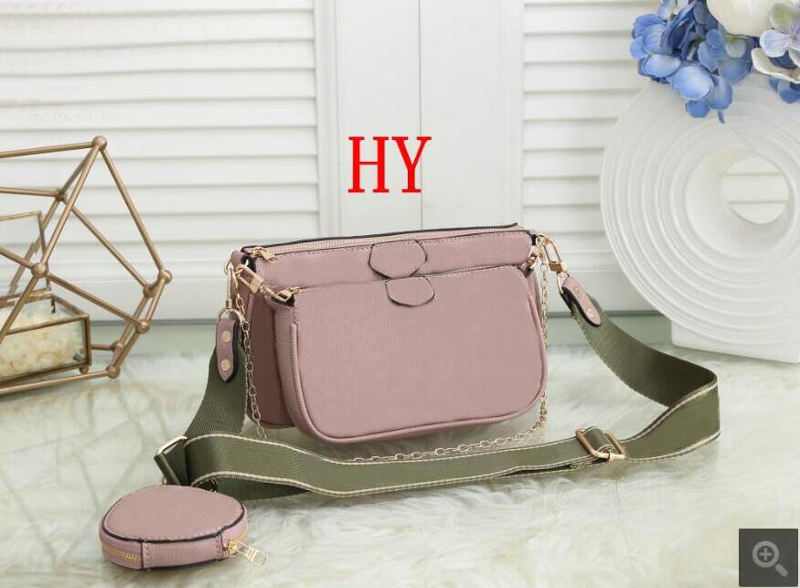 

3PCS/SET Embossing MULTI POCHETTE ACCESSOIRES Purse bag women coverprinted canvas embossed pochettes cross-body wallet handbag shoulder bags, Black