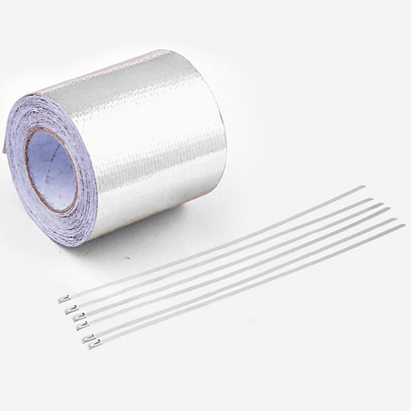 

Exhaust Pipe 5m Roll Heat Shield Wrap Tape Aluminum Foil Silver Gold Reflective Self Adhesive High Temperature