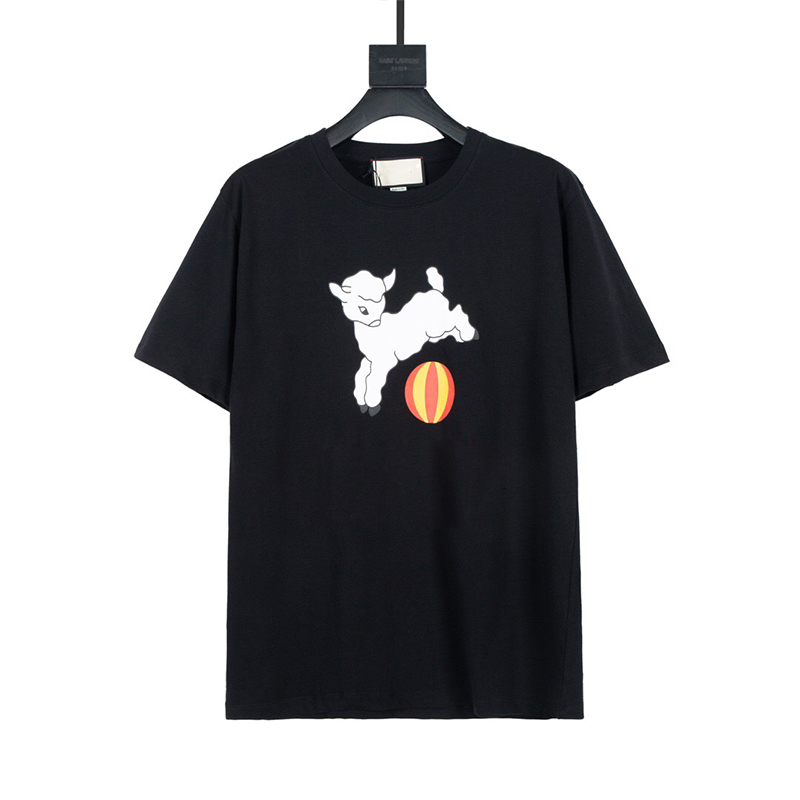 

designer t-shirt mens high quality lamb Casual Tees short sleeve hip hop Bear tops tee Punk print Embroidery letter Summer Skateboard women, White;black
