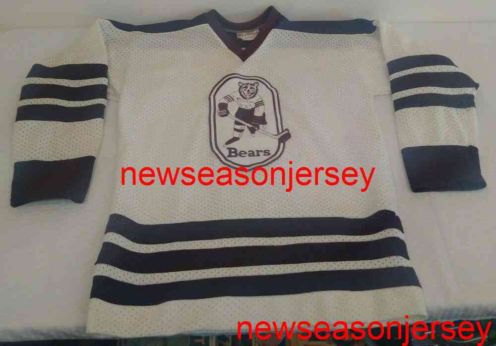 

Stitched custom Vintage 1980s -Gear HERSHEY BEARS Hockey Stitched Jersey Blank AHL Any Number Name men women youth kid XS-6XL, White