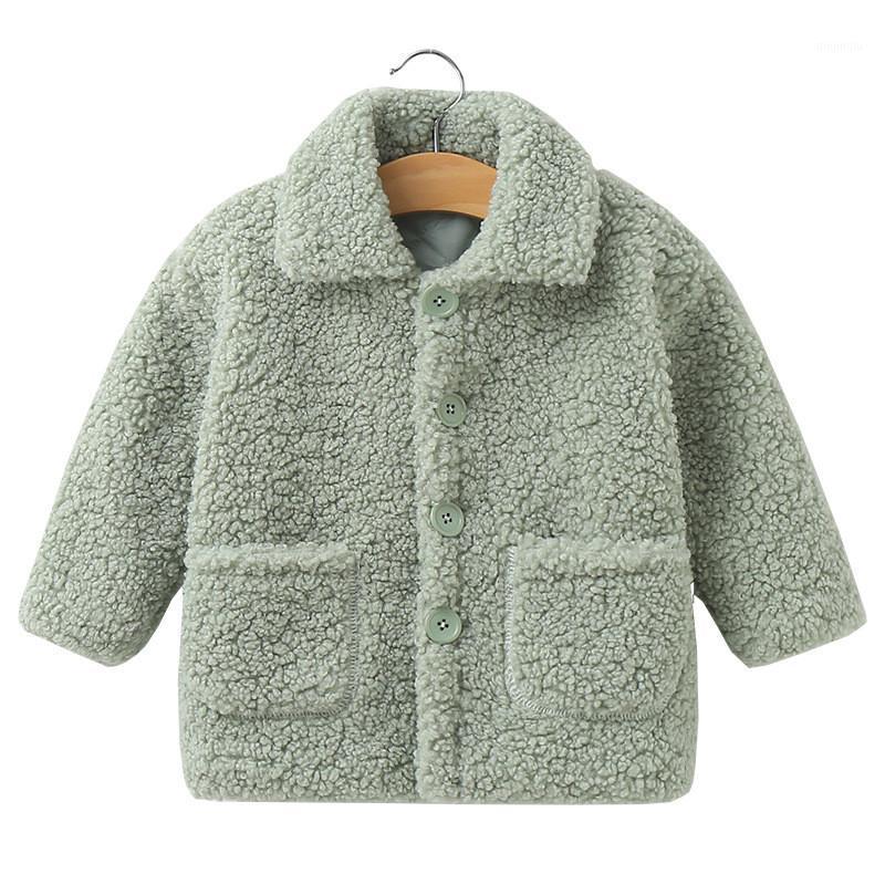 

Jackets Girls Clothes Autumn Winter Baby Outerwear Girl Coat Hair Western Style Children Clothing Mid-length Thick Wool Sweater, Blue;gray