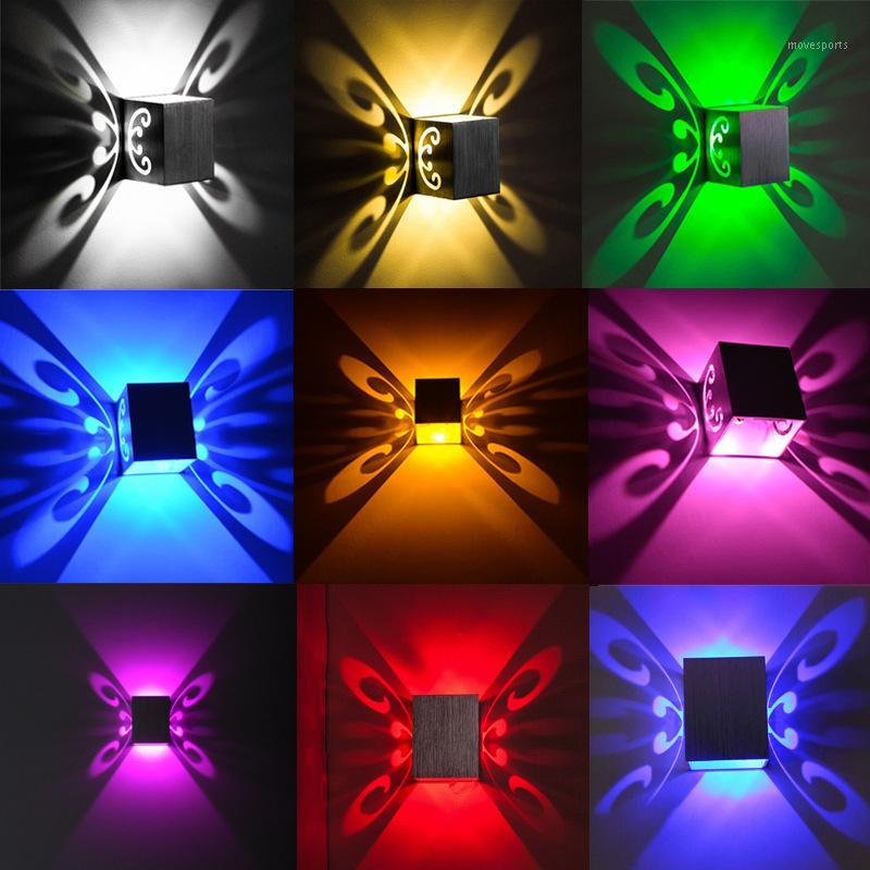 

Wall Lamp 85-265V 3W Modern LED Butterfly Luces Home Loft Bedside Sconce Lamps Night Lighting Lamparas Club KTV Decoration Light1