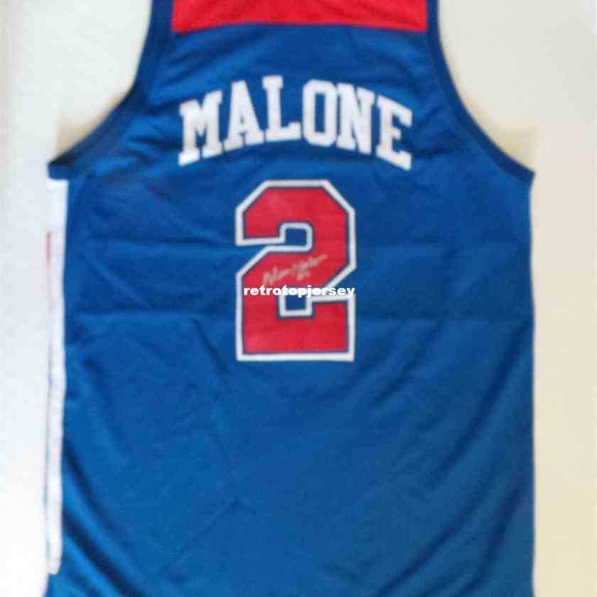 

Sewn Bullets Top #2 Moses Malone Jersey made in signed autographed Mens Vest Size XS-6XL Stitched basketball Jerseys Ncaa, Black