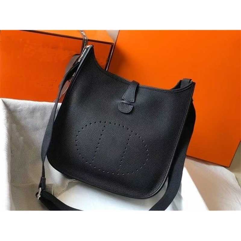 

CLASSIC FLOWER Bags Designers Handbags Herme Summer New Calfskin Evelyn Fashion Personality One Shoulder Cross Slung Hollow Bucket Female, Green