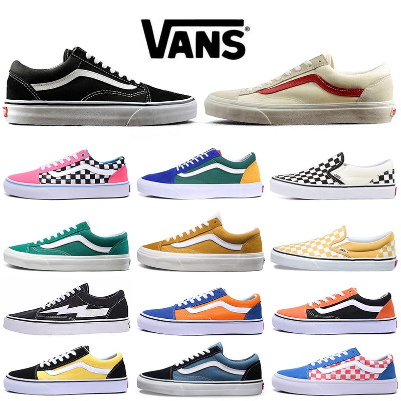 

High Quality VAN Canvas Shoes Old Skool Fear of God Sk8 Hi Running Shoe Triple White Black Pink Yellow Slip on Skateboard Men Women Sports Sneakers