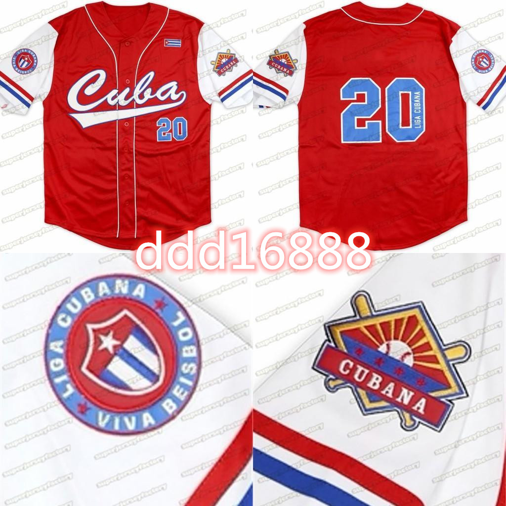 

Baseball Jersey Big Boy Cuba Latin Legacy Mens Womens Youths Red White 100% Stitched, #20