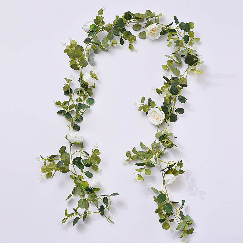 

Rose Flower Garland Greenery Garland for Wedding Ceremony Party Arch Decorations, Red