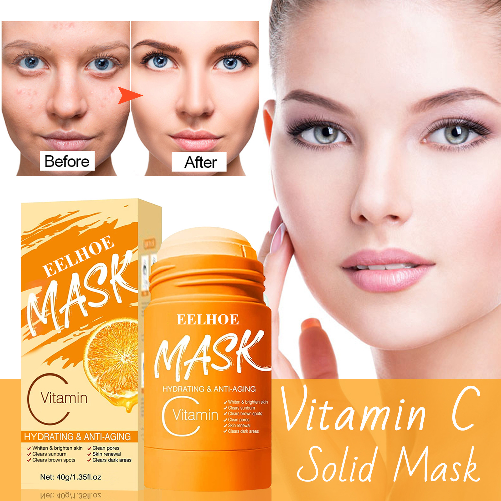 

Green Tea Mask Stick Cleansing Face Clean Mask Mud Whitening Moisturizing Purifying Face Masks Clay Stick Oil Control Skin Care bea034