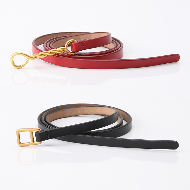 

Belt Womens Cowhide Jeans Pant Belt Non-Hole Belt Korean Fashion Casual Womens Small Factory Wholesale, Black