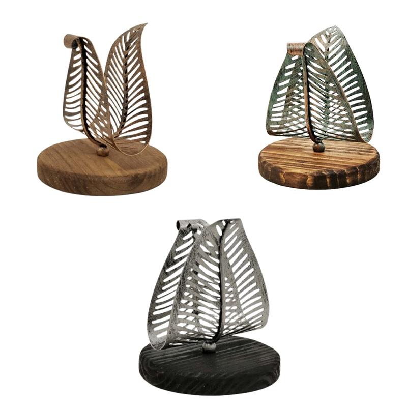 

Toilet Paper Holders Retro Leaf Tissue Holder Napkin Metal Home Decoration El Restaurant Desktop Cafe Gift