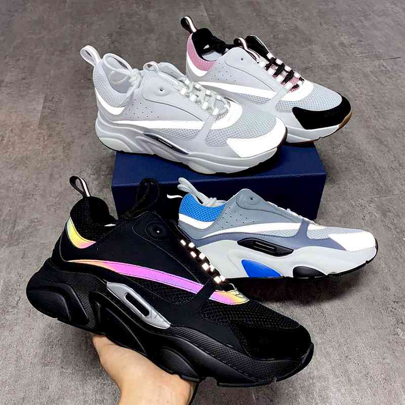 

Men B22 Platform basketball shoes Reflective Low Top Sneakers Canvas Calfskin Trainers Fashion Multicolor Women Lace-up Casual Sneaker, Color 1