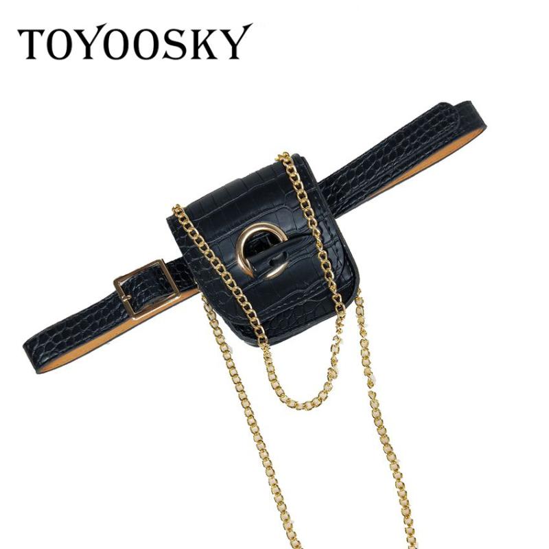 

Waist Bags TOYOOSKY Fashion Bag Retro Crocodile Leather Pocket Multi-function Shoulder Messenger Wholesale