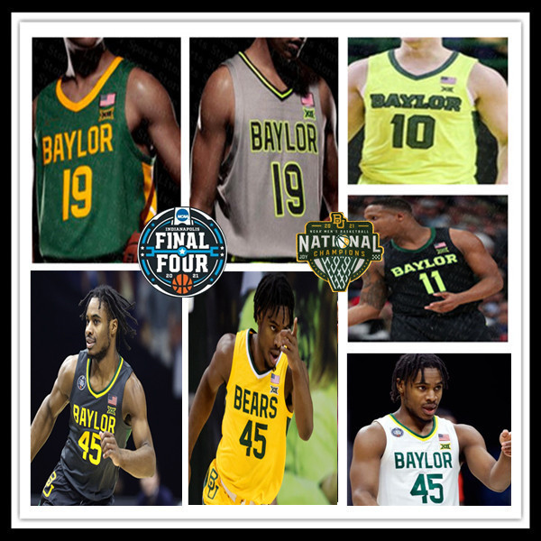 

Ncaa 2021 Final Four Baylor BU College Basketball Champions Jersey Jared Butler MaCio Teague Davion Mitchell Adam Flagler Matthew Mayer Mark Vital LJ Cryer 4XL, Army green