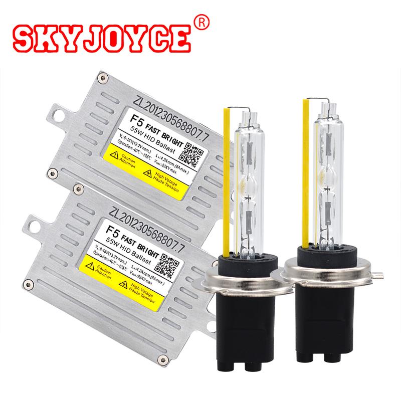 

Car Headlights SKYJOYCE 55W Fast Bright HID Kit Original DLT F5 Quick Start Ballast H1 H7 H11 9005 9006 9012 D2H 5500K Highlight Bulb