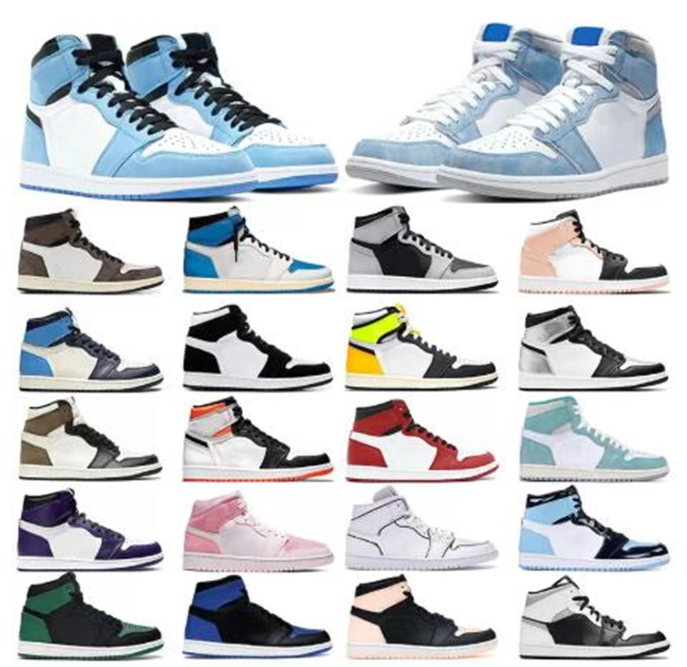 

umpman 1 1S Basketball Shoes Men Women High Sneakers aj Obsidian UNC University Blue Hyper Royal Twist Toe Dark Mocha air Chicago Jordon running shoe Trainers Sports, Select shoe size