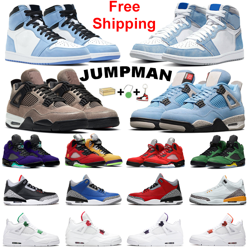 

Hyper Royal 1s jumpman men women basketball shoes University Blue 3s Midnight Navy 4s Taupe Haze White Oreo Red suede Stealth 5s mens traine
