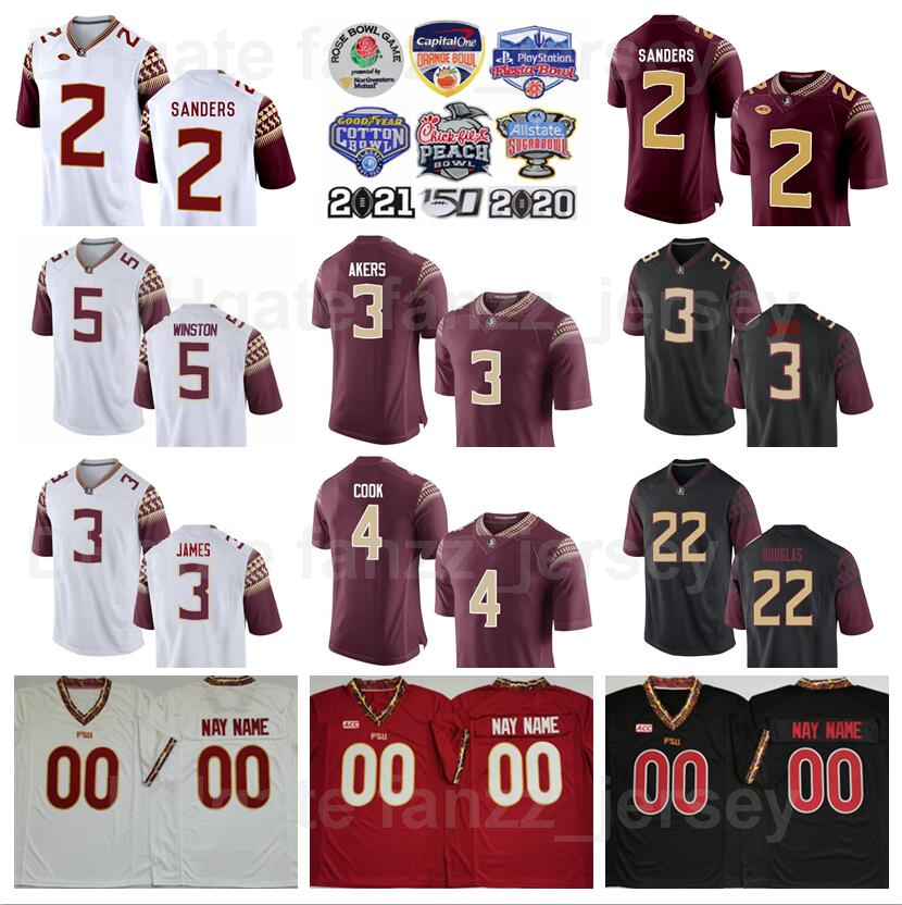 

NCAA College Football 3 Cam Akers Jersey Men Florida State Seminoles 2 Deion Sanders 5 Jameis Winston Derwin James 4 Dalvin Cook 11 Nyqwan M, Black