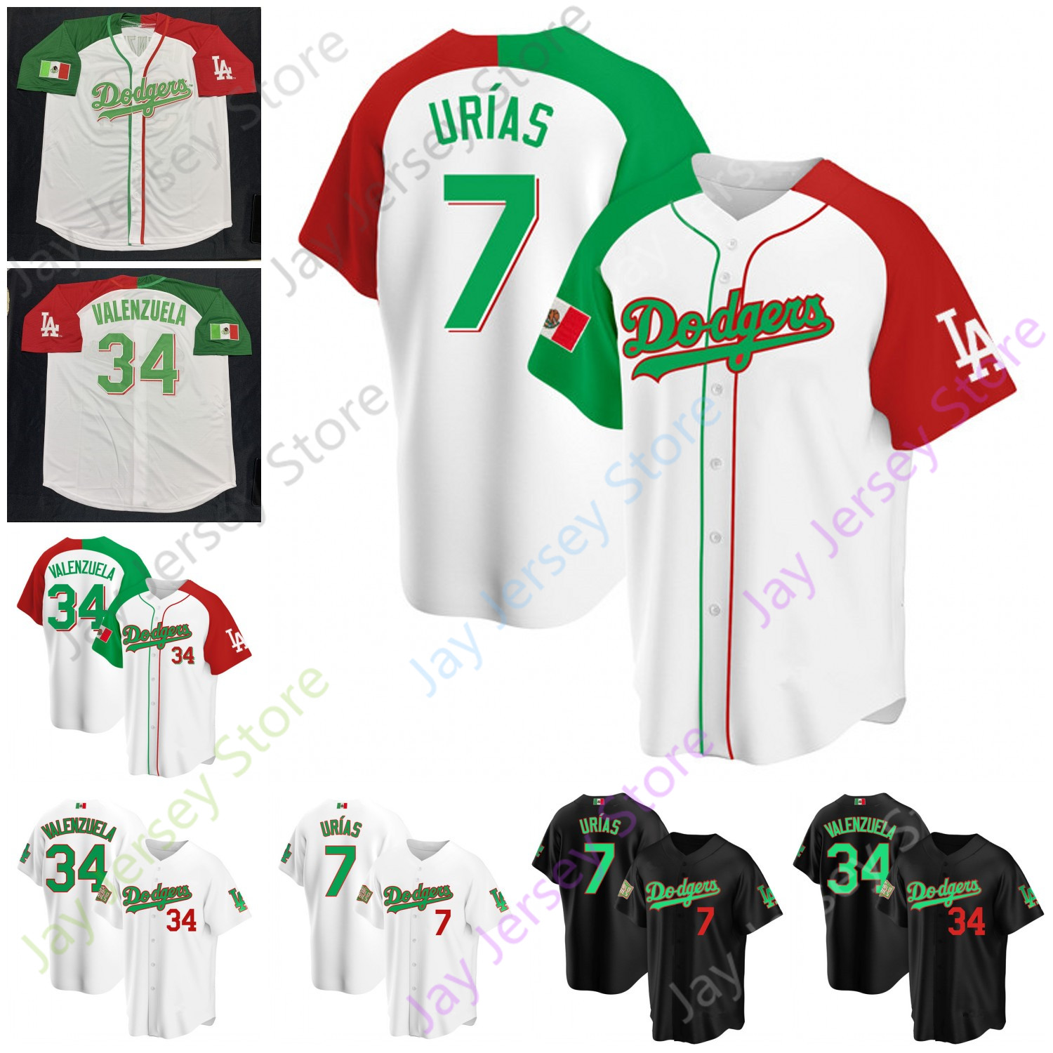 

Dodgers Mexico Jersey Julio Urias 34 Fernando Valenzuela Black White Size S-3XL All Stitched Embroidery Button Down, Orange i