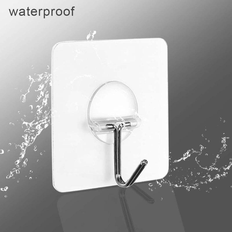 

Hooks & Rails Viscose Wall Hook Transparent Kitchen Bathroom Door Hanger Simple And Compactly Warm Feeling Multi-function