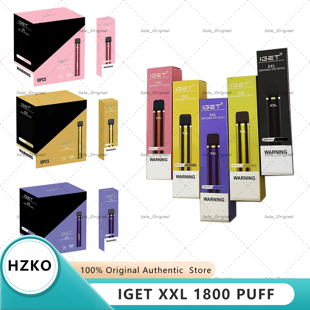 

Original Iget XXL Pod Device Kit 1800 Puff 950mAh 7ml Prefilled Vape Stick For Plus Max Flow 100% disposable vapes