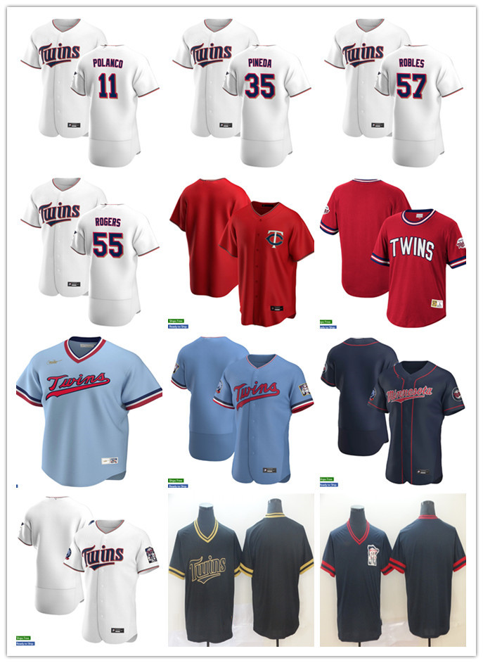 

Men Women Youth Minnesota Twins 35 Michael Pineda 11 Jorge Polanco 57 Hansel Robles 55 Taylor Rogers Custom Baseball Jersey Blan, Blue;black