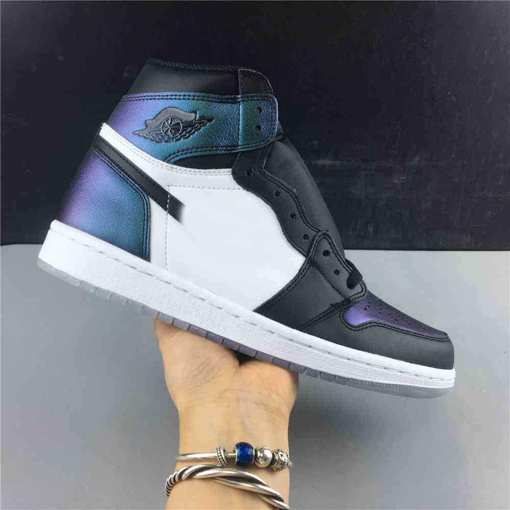 

Top quality OG Jumpman 1 basketball shoes co-designed for chameleon black men and women outdoor athletes, #1