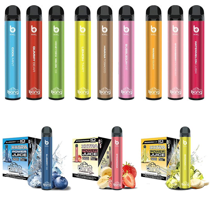 

Bang XXL 2000 Puffs XXTRA Power Juice Disposable Vape Pen Kits cigarettes 800mAh Battery 5ML Vapor Pod Device eCigs Puff bars electronic cigarette