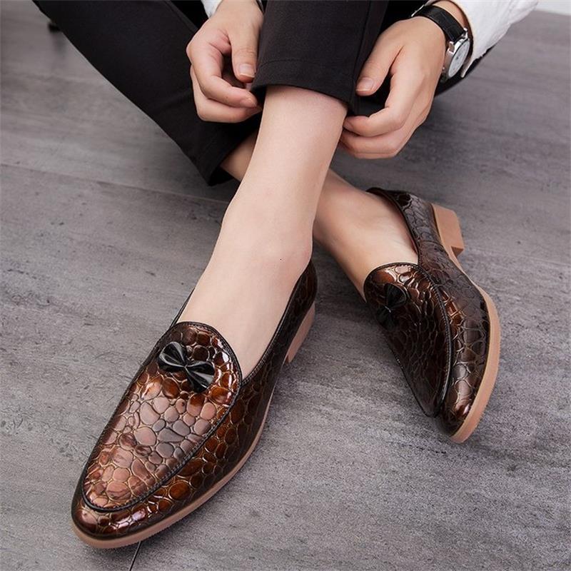 

dress shoes men fashion high-end solid color pu crack lattice small bow knot low-heel comfortable business casual loafers 3kc213 f, Black