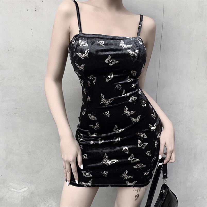 

harajuku black gothic spaghetti strap women dresses backless off shoulder female fashion casual print sexy, Black;gray