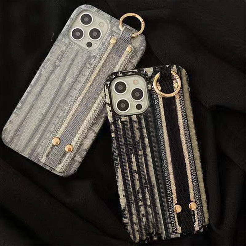 

X0917E Fashion Printing D Classic Phone Cases Case With Wristband Without Retail Box for iPhone 13 mini pro max, Black