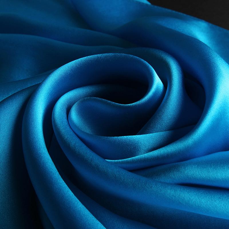 

100% Real Silk Scarf Men Hangzhou Headscarves Blue Luxury Satin Foulard Femme 16mm Black Bufandas Long Scarves Women