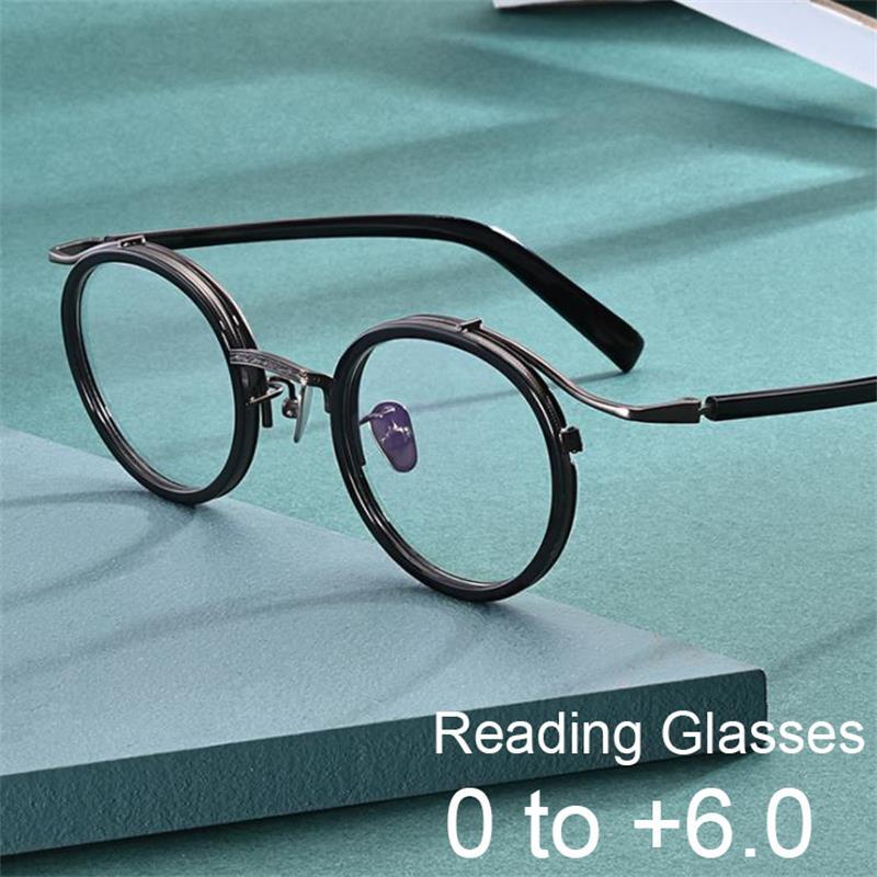 

Sunglasses High Quality Men Reading Magnifier Vision Correction Glasses 0 ~ +6.0 Computer Anti Blue Rays Radiation Round Eyeglasses Dropshi