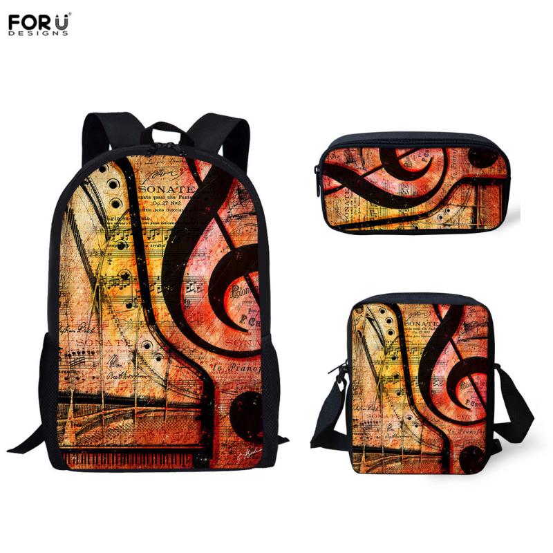 

Music Colorful Keyboard Print School Bags Sets Casual Students Bookbags Back To Big Shoulder Backpack Mochila