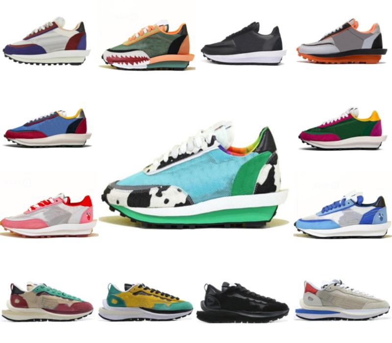 

2021 Daybreak LDV Waffle Mens Running Sport Shoes Chunky Dunky NYC Pigeon Undercover Pegasus Pure Platinum Neptune Green Sports trainer, White;red