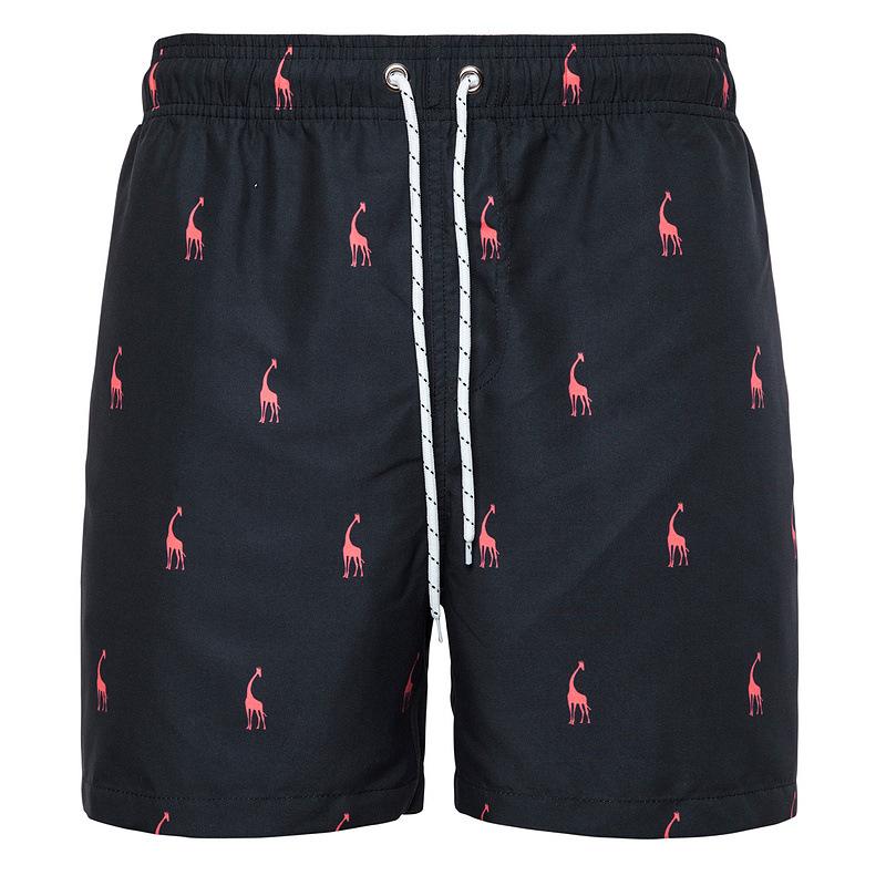 

Men's Shorts Beach Pants Board Giraffe Printed Casual Hawaiian European Size Elastic Drawstring, White;black