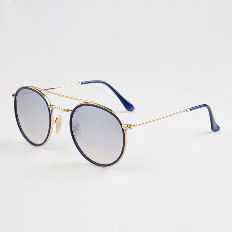 College style boys girls retro sunglasses round frame aviator glasses men brand American military lenses high-quality personality fashion sun gla