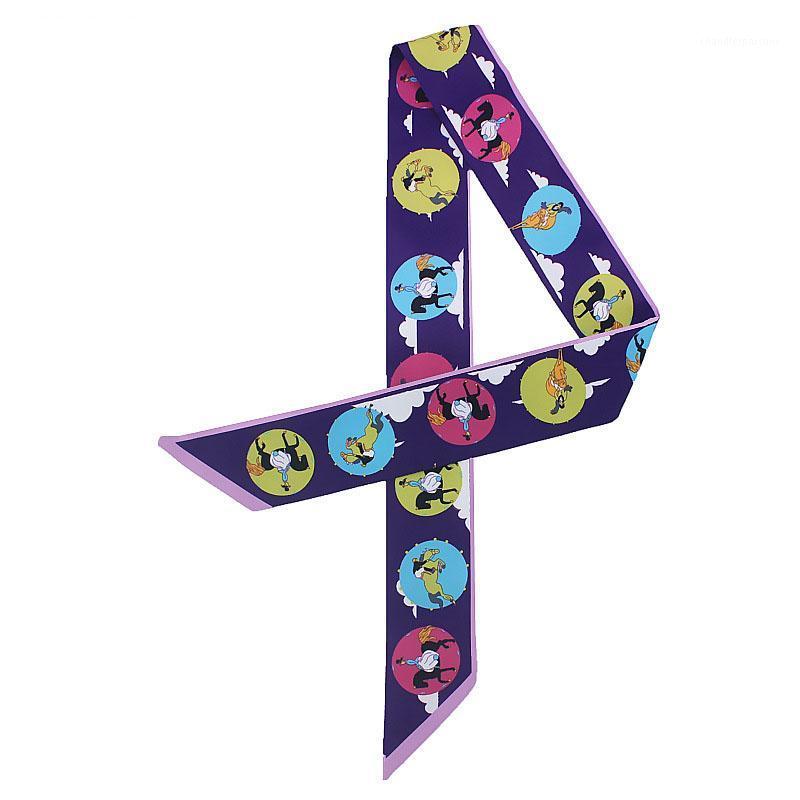 

Scarves 2021 Est Scarf Horse Print Women Silk Handle Bag Ribbons Female Head Band Small Tie Long Wraps Handbands