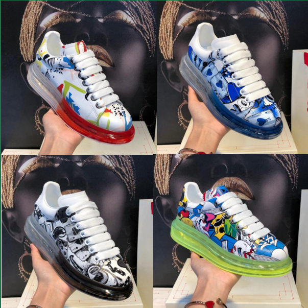 

New Transparent Shoes Rubber Vacuum Upgraded Edition Explosive Fashion Thick-soled Designer Shoe Cushion Crystal Bottom sneakers, Mint green