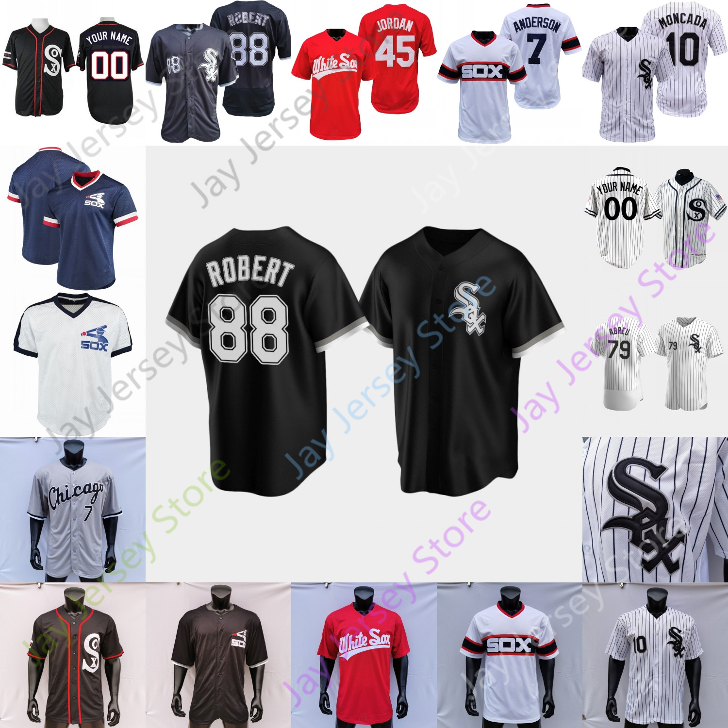 

Chicago Jersey Luis Gonzalez Blake Rutherford JOR45DAN Bo Jackson Frank Thomas Aparicio Fox Cease Crochet Foster Fry Hendriks Heuer Rodon Ruiz Turley, Blue;black