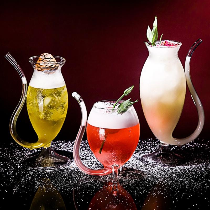 

Wine Glasses Bar Wiare Vampire Whiskey Cup Red Glass Creative Heat-Resistant Transparent Home Tea Milk With Straw