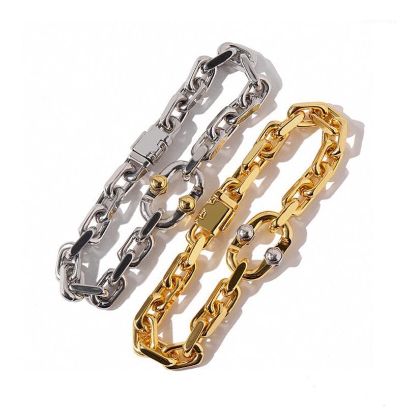 

Punk Baracelet For Men 22CM High Quality Gold Silver Color Fashion Rock Hip Hop Bangle Designer Jewelry