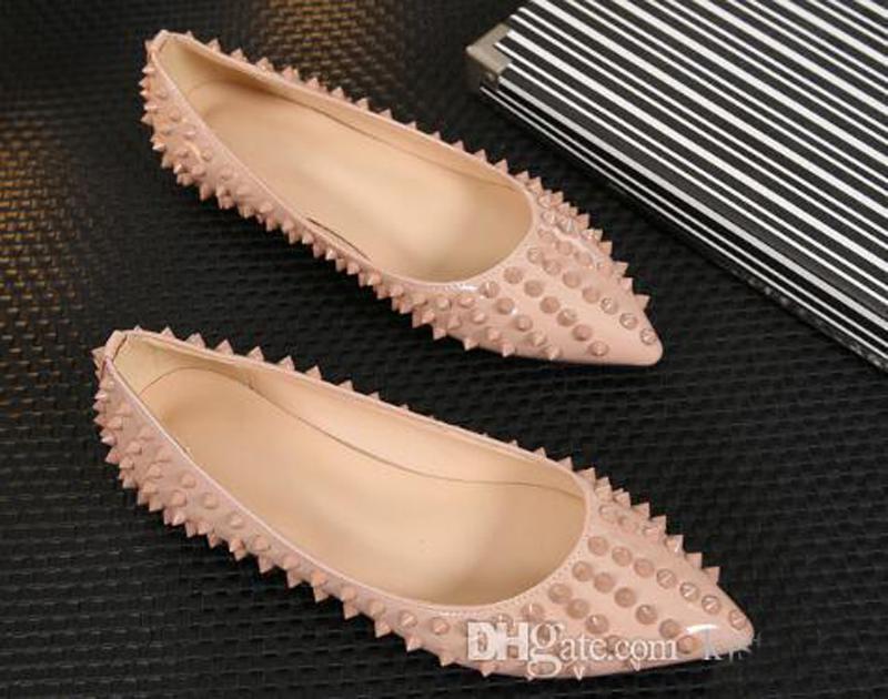 

[With Box] Dress Shoes Red bottoms sandals woman Stiletto Summer Glitter Spiked Flat Women Sequins heels Party Wedding Shoe Pointed Toe Pumps 35-42