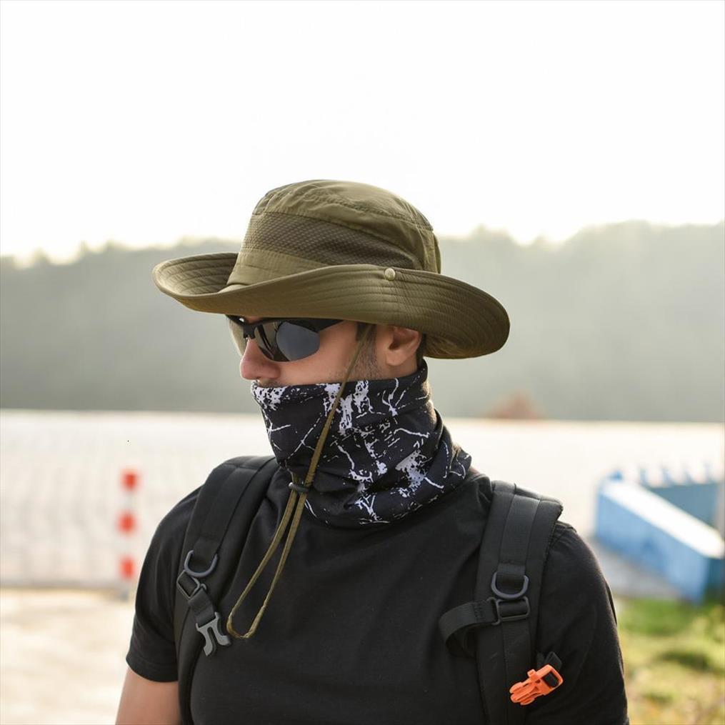 

bucket hat man anti uv sun protection windproof outdoor summer hats panama men fishing jungle sombrero cubo drop c, Blue;gray