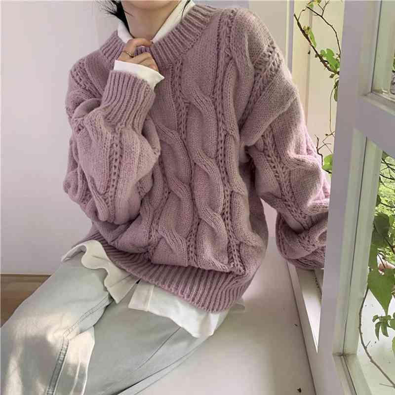 

Women's Sweaters 2021 autumn nightgown and winter casual Korean female fashion sweater long oversized sleeve retro mesh top, Blue