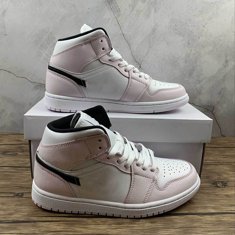 

Authentic Jumpman 1 Mid Barely Rose Womens Lifestyle Golf Shoes size 36-39 Top Quality Light Violet White s running sneakers men sport trainers with box, #1