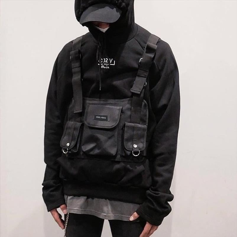

fashion chest rig bag hip hop streetwear tactical bags cross shoulder kanye west backpack waist black