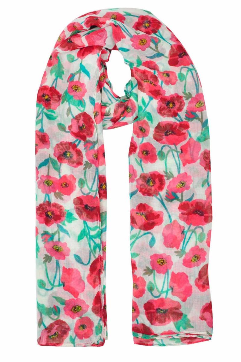 

Scarves Women Poppy Flower Print Scarf Soft Animal Shawl Neck Wrap