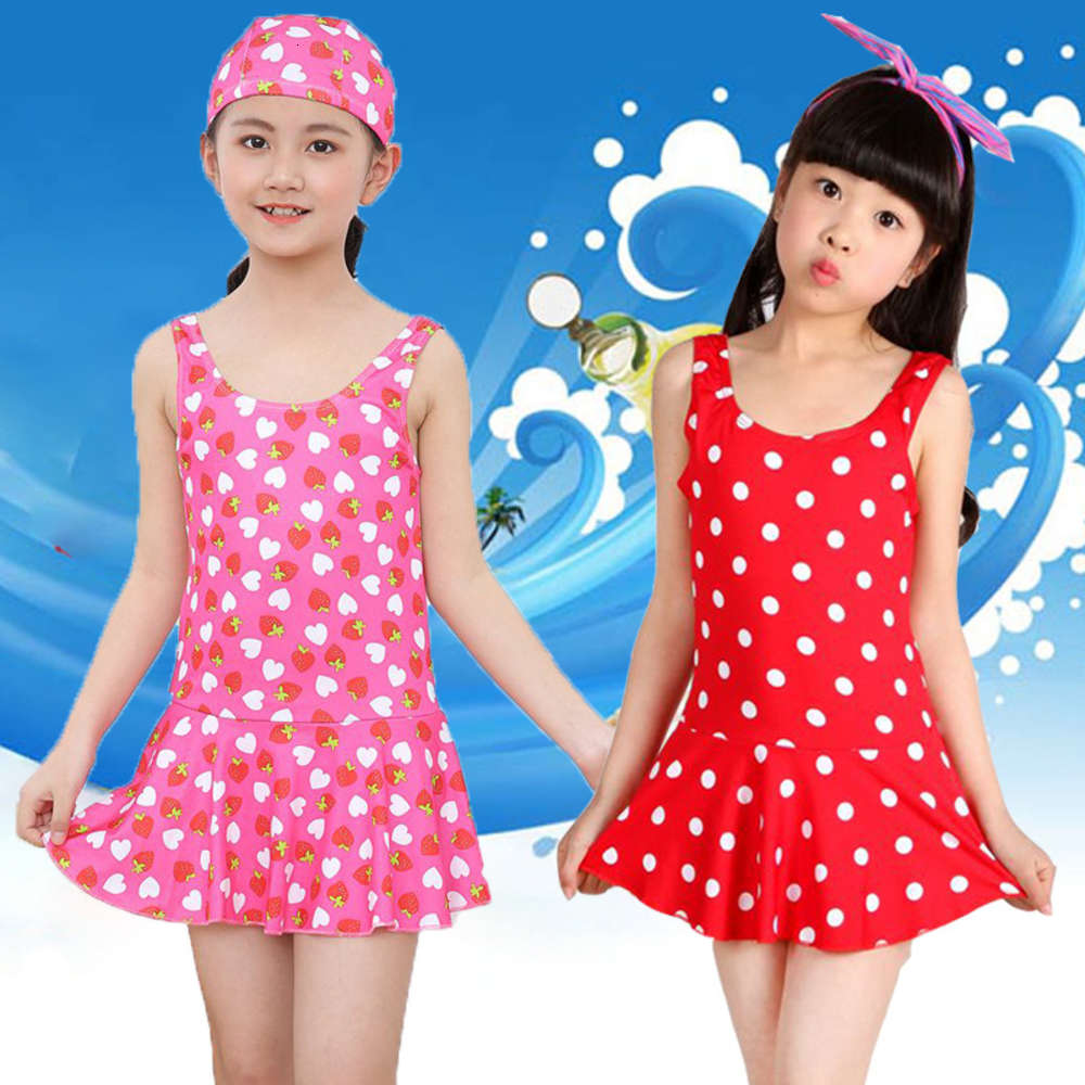 

Children's swimsuit girl's one piece children's skirt, Blue