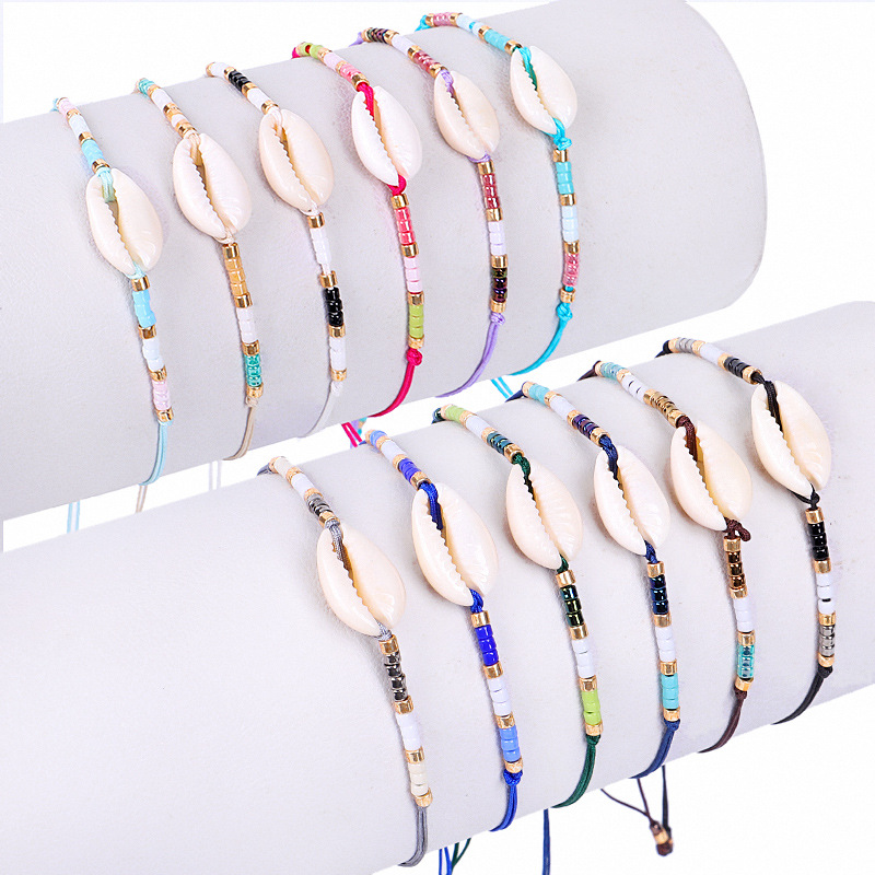 

Bohemian Seed Bead Braided Bracelets Shell Charm Bracelet Ethnic Colorful Rope Jewelry